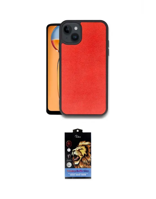 ieg™ iPhone 14 Kılıf Kıvılcım Işık Serisi - Siyah Buffer Hayalet Cam Ekran Koruyucu