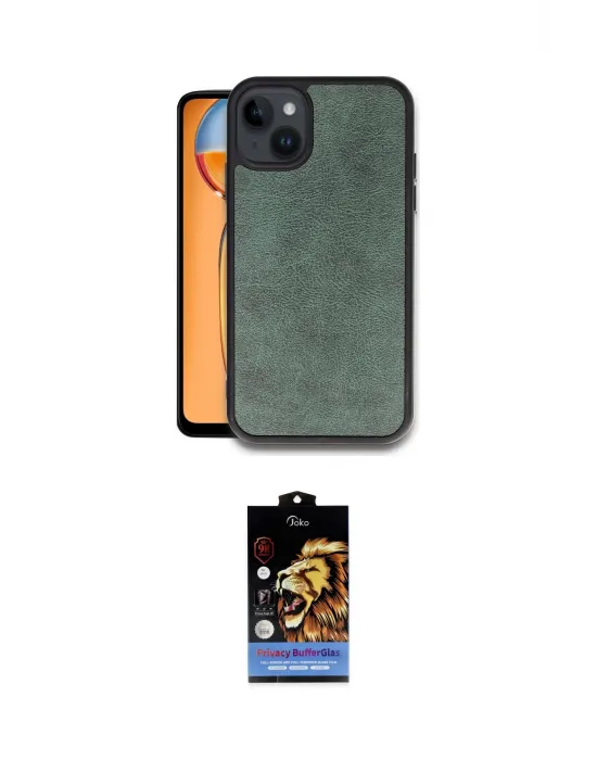 ieg™ iPhone 14 Kılıf Kıvılcım Işık Serisi - Siyah Buffer Hayalet Cam Ekran Koruyucu