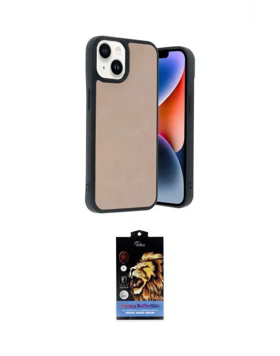 ieg™ iPhone 14 Kılıf Kıvılcım Işık Serisi - Siyah Buffer Hayalet Cam Ekran Koruyucu