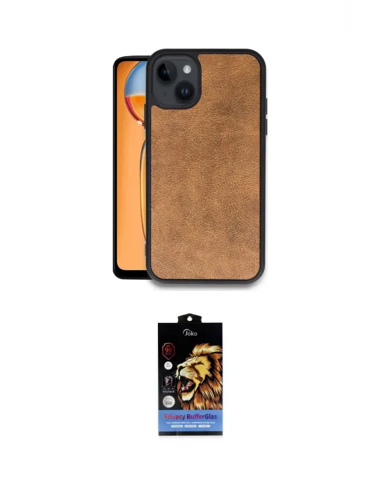 ieg™ iPhone 14 Kılıf Kıvılcım Işık Serisi - Siyah Buffer Hayalet Cam Ekran Koruyucu