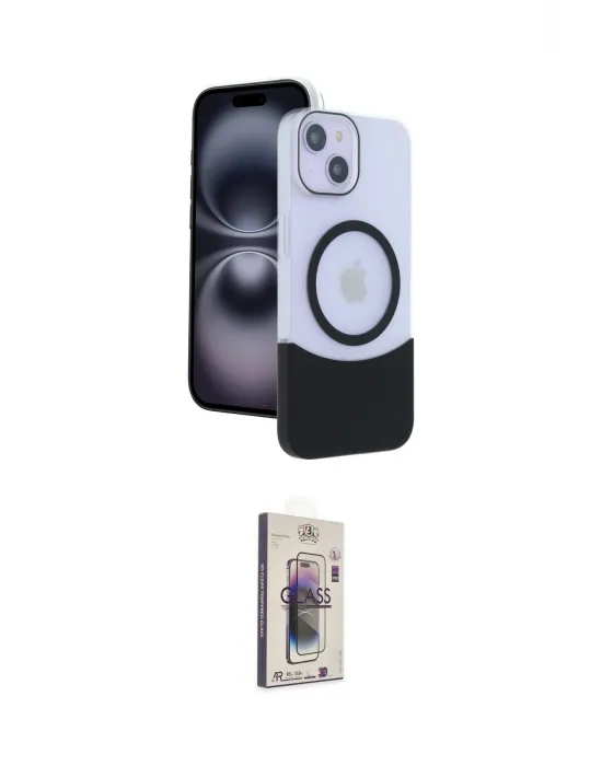 ieg™ iPhone 14 Kılıf Kozmos Form Özel Seri - Siyah Bilvis 3D Cam Ekran Koruyucu