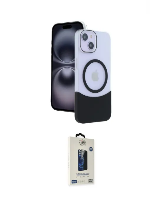 ieg™ iPhone 14 Kılıf Kozmos Form Özel Seri - Siyah Bilvis Hayalet Cam Ekran Koruyucu