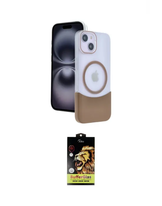ieg™ iPhone 14 Kılıf Kozmos Form Özel Seri - Siyah Buffer Cam Ekran Koruyucu