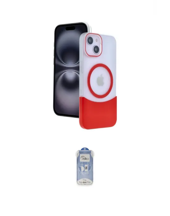 ieg™ iPhone 14 Kılıf Kozmos Form Özel Seri - Siyah Joko Magic 5D Cam