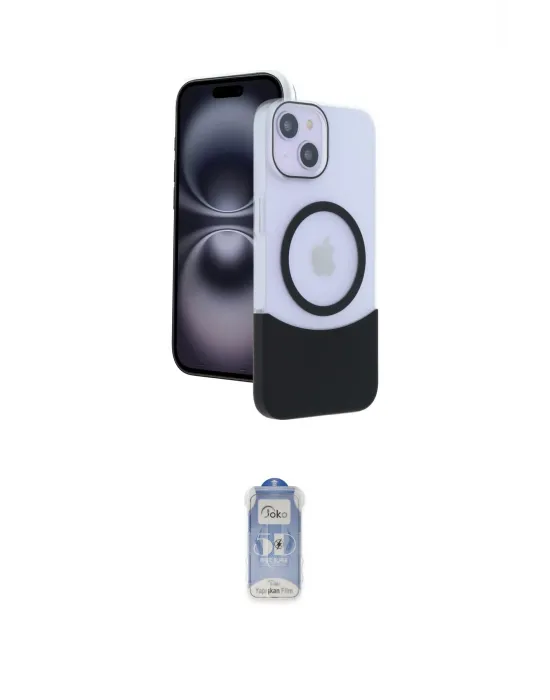 ieg™ iPhone 14 Kılıf Kozmos Form Özel Seri - Siyah Joko Magic 5D Cam