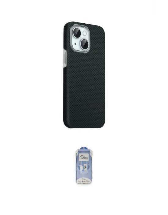 ieg™ iPhone 14 Kılıf Kozmos Klasik Prime - Siyah Joko Magic 5D Cam