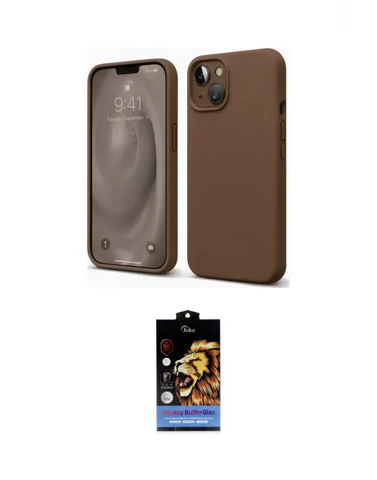 ieg™ iPhone 14 Kılıf Kozmos Yansıma Özel Seri - Siyah Buffer Hayalet Cam Ekran Koruyucu