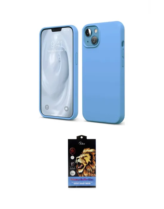 ieg™ iPhone 14 Kılıf Kozmos Yansıma Özel Seri - Siyah Buffer Hayalet Cam Ekran Koruyucu