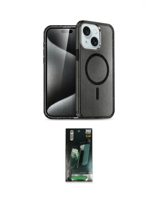 ieg™ iPhone 14 Kılıf Nova Asil Prime - Şeffaf 360 Full Body Arka Koruyucu
