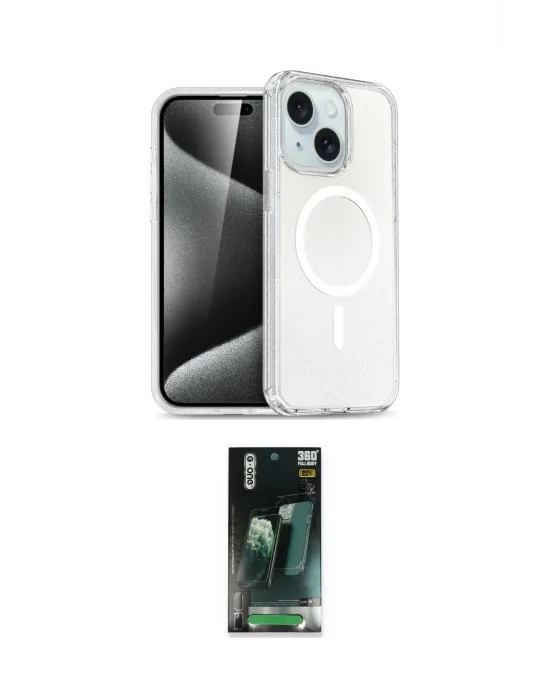 ieg™ iPhone 14 Kılıf Nova Asil Prime - Şeffaf 360 Full Body Arka Koruyucu