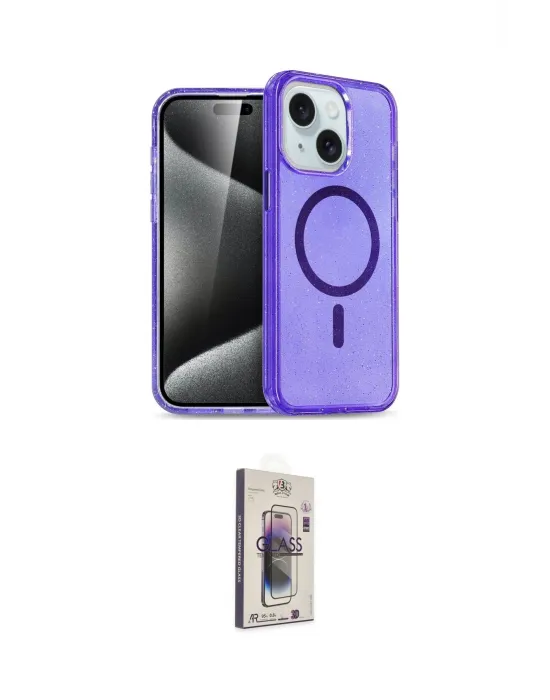 ieg™ iPhone 14 Kılıf Nova Asil Prime - Siyah Bilvis 3D Cam Ekran Koruyucu