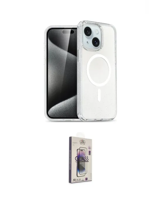 ieg™ iPhone 14 Kılıf Nova Asil Prime - Siyah Bilvis 3D Cam Ekran Koruyucu