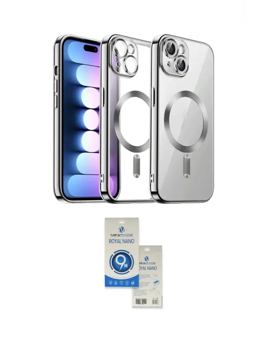 ieg™ iPhone 14 Kılıf Nova Işık Özel Seri - Şeffaf Royal Nano Ekran Koruyucu