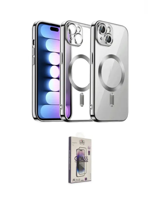 ieg™ iPhone 14 Kılıf Nova Işık Özel Seri - Siyah Bilvis 3D Cam Ekran Koruyucu