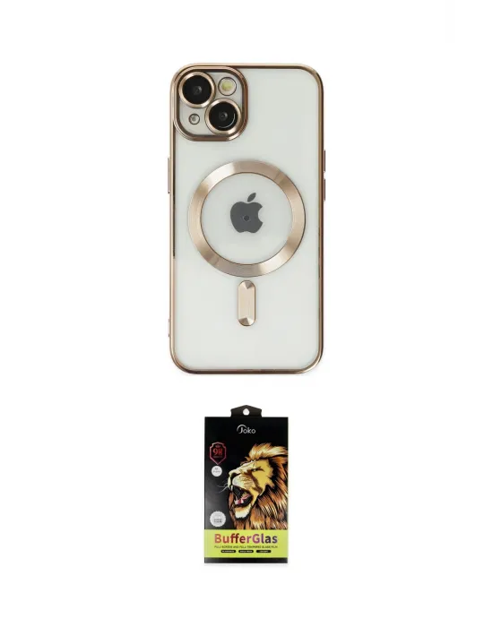 ieg™ iPhone 14 Kılıf Nova Işık Özel Seri - Siyah Buffer Cam Ekran Koruyucu
