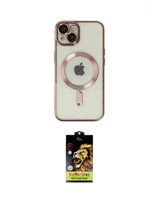 ieg™ iPhone 14 Kılıf Nova Işık Özel Seri - Siyah Buffer Cam Ekran Koruyucu