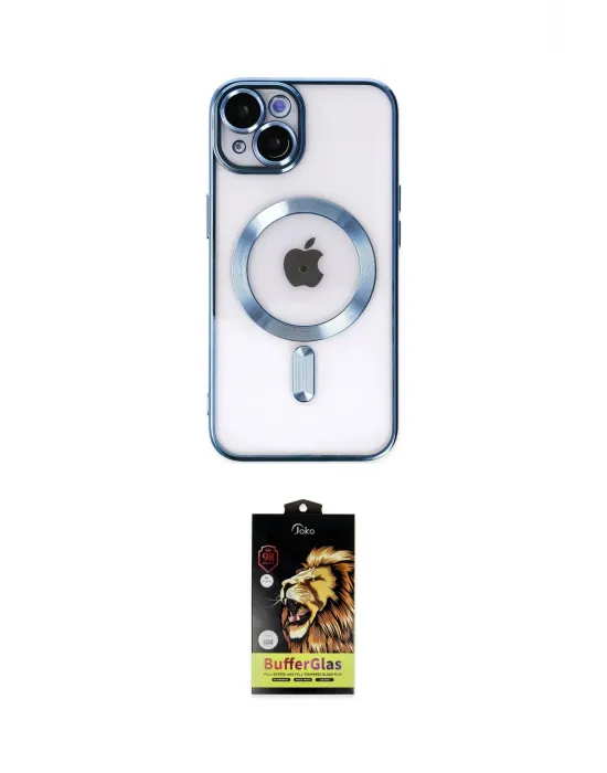 ieg™ iPhone 14 Kılıf Nova Işık Özel Seri - Siyah Buffer Cam Ekran Koruyucu