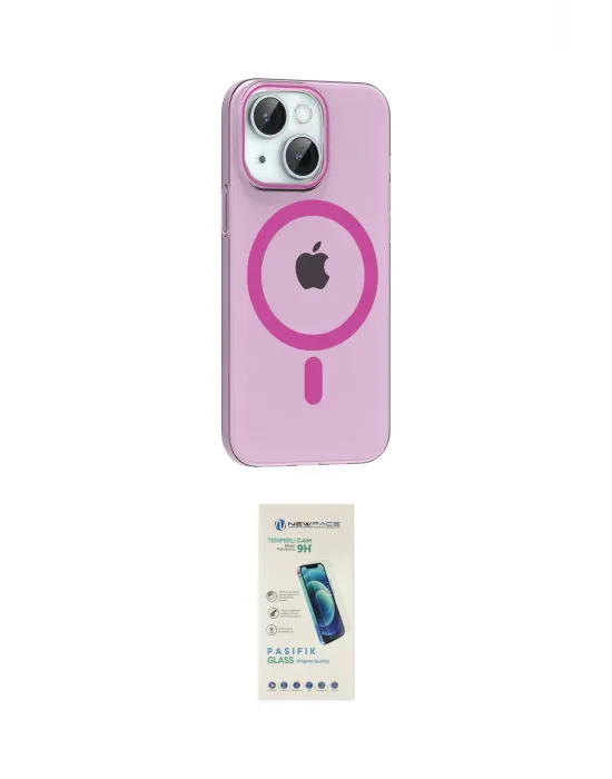 ieg™ iPhone 14 Kılıf Pusula Form Özel Seri - Şeffaf Pasifik Cam Ekran Koruyucu
