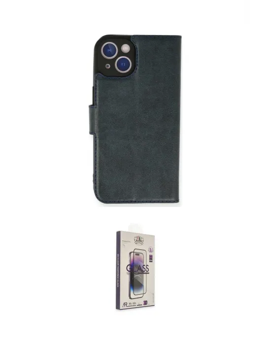ieg™ iPhone 14 Kılıf Siluet Işık Serisi - Siyah Bilvis 3D Cam Ekran Koruyucu