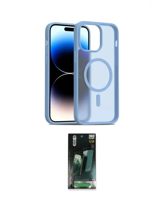 ieg™ iPhone 14 Kılıf Siluet Minimal Prime - Şeffaf 360 Full Body Arka Koruyucu