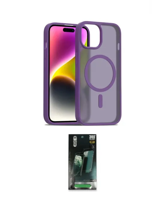 ieg™ iPhone 14 Kılıf Siluet Minimal Prime - Şeffaf 360 Full Body Arka Koruyucu