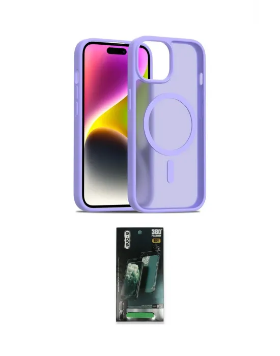 ieg™ iPhone 14 Kılıf Siluet Minimal Prime - Şeffaf 360 Full Body Arka Koruyucu