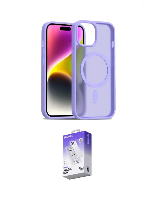 ieg™ iPhone 14 Kılıf Siluet Minimal Prime - Siyah Bilvis 5in1 3D Magic Cam Ekran Koruyucu