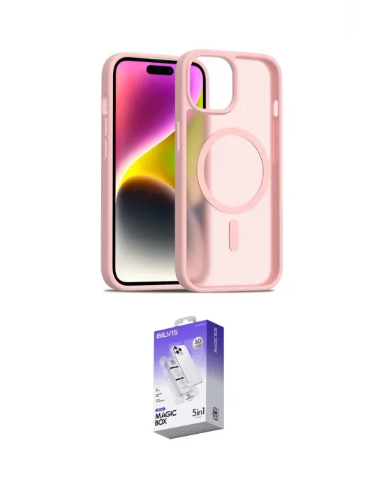 ieg™ iPhone 14 Kılıf Siluet Minimal Prime - Siyah Bilvis 5in1 3D Magic Cam Ekran Koruyucu