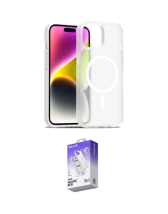 ieg™ iPhone 14 Kılıf Siluet Minimal Prime - Siyah Bilvis 5in1 3D Magic Cam Ekran Koruyucu