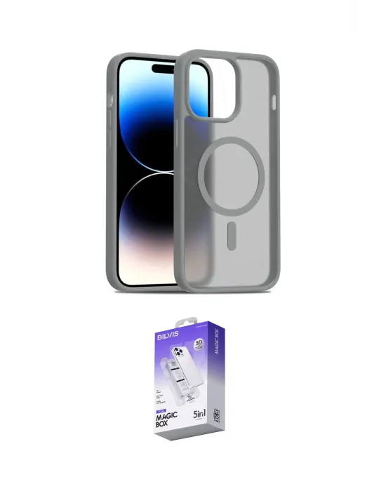 ieg™ iPhone 14 Kılıf Siluet Minimal Prime - Siyah Bilvis 5in1 3D Magic Cam Ekran Koruyucu