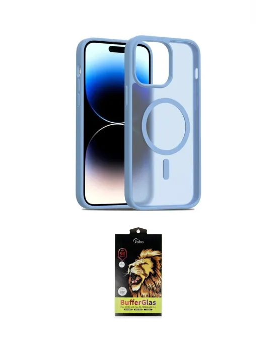 ieg™ iPhone 14 Kılıf Siluet Minimal Prime - Siyah Buffer Cam Ekran Koruyucu