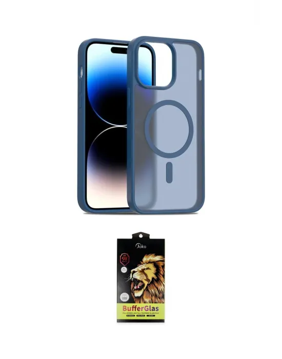 ieg™ iPhone 14 Kılıf Siluet Minimal Prime - Siyah Buffer Cam Ekran Koruyucu