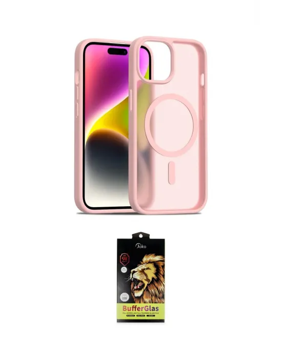 ieg™ iPhone 14 Kılıf Siluet Minimal Prime - Siyah Buffer Cam Ekran Koruyucu