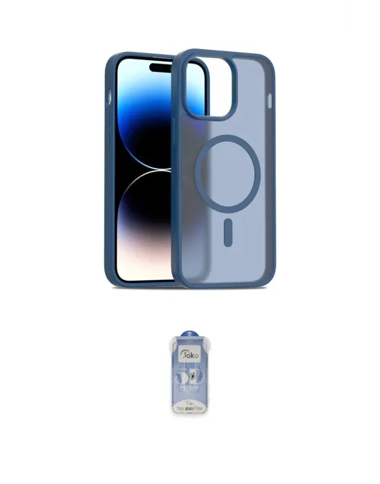 ieg™ iPhone 14 Kılıf Siluet Minimal Prime - Siyah Joko Magic 5D Cam