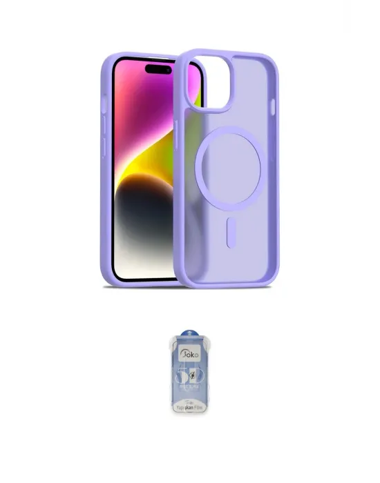 ieg™ iPhone 14 Kılıf Siluet Minimal Prime - Siyah Joko Magic 5D Cam