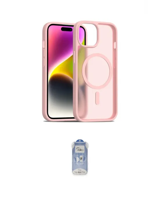 ieg™ iPhone 14 Kılıf Siluet Minimal Prime - Siyah Joko Magic 5D Cam