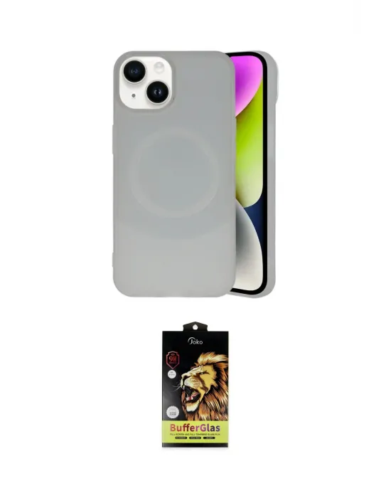 ieg™ iPhone 14 Kılıf Ufuk Serisi - Siyah Buffer Cam Ekran Koruyucu