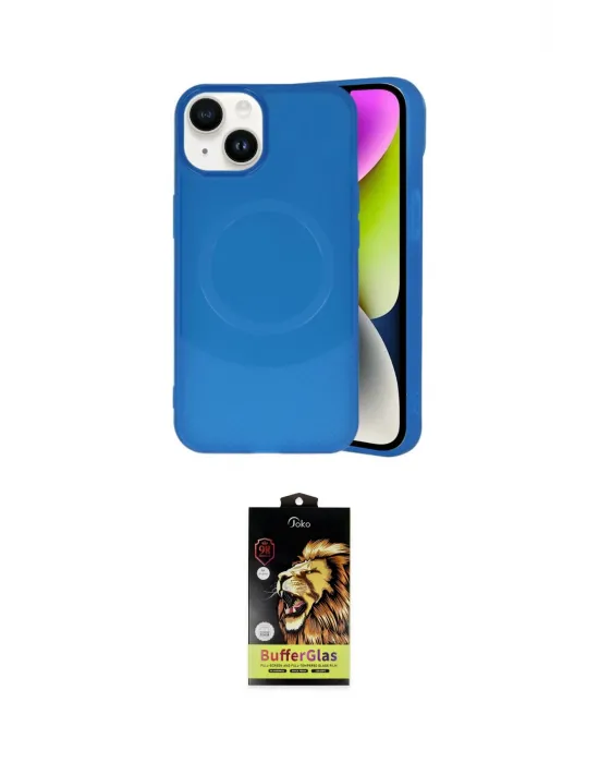 ieg™ iPhone 14 Kılıf Ufuk Serisi - Siyah Buffer Cam Ekran Koruyucu