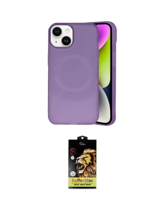 ieg™ iPhone 14 Kılıf Ufuk Serisi - Siyah Buffer Cam Ekran Koruyucu