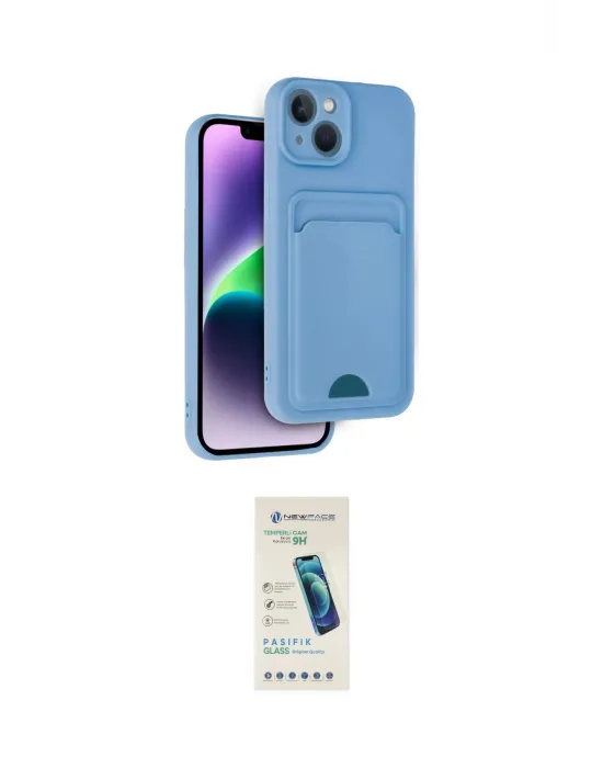 ieg™ iPhone 14 Kılıf Vadi Çizgi Prime - Şeffaf Pasifik Cam Ekran Koruyucu