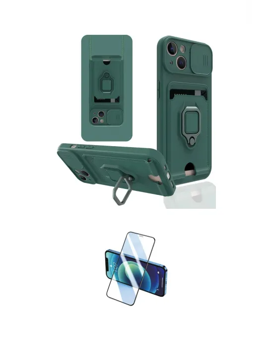 ieg™ iPhone 14 Kılıf Vadi Form Prime - Siyah 3D Antistatik Cam Ekran Koruyucu
