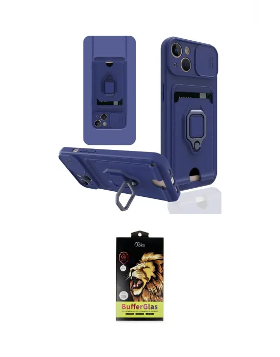ieg™ iPhone 14 Kılıf Vadi Form Prime - Siyah Buffer Cam Ekran Koruyucu