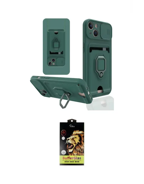 ieg™ iPhone 14 Kılıf Vadi Form Prime - Siyah Buffer Cam Ekran Koruyucu