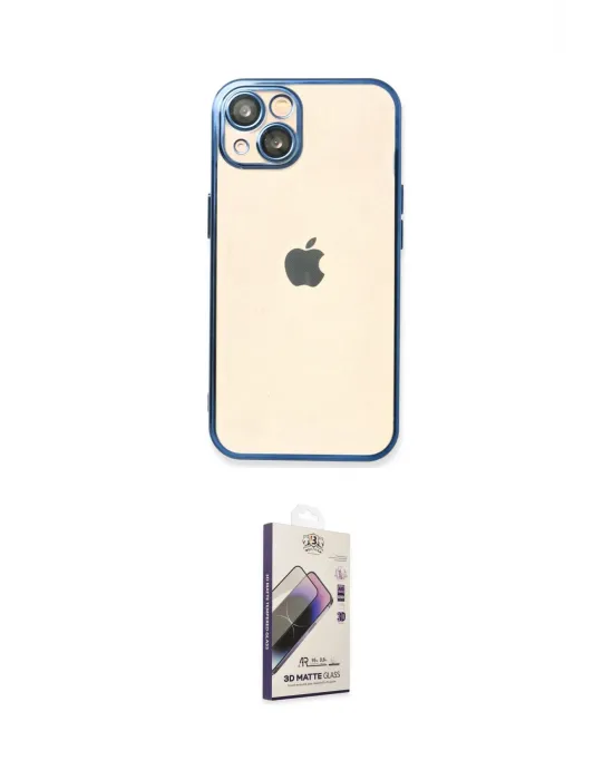 ieg™ iPhone 14 Kılıf Vadi Minimal - Siyah Bilvis 3D Mat Cam Ekran Koruyucu