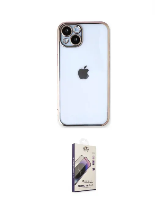 ieg™ iPhone 14 Kılıf Vadi Minimal - Siyah Bilvis 3D Mat Cam Ekran Koruyucu