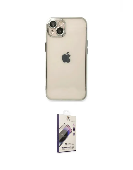 ieg™ iPhone 14 Kılıf Vadi Minimal - Siyah Bilvis 3D Mat Cam Ekran Koruyucu