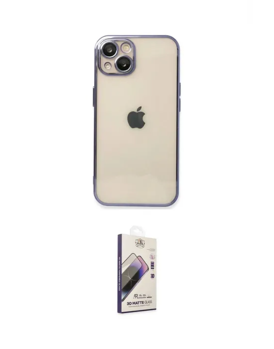 ieg™ iPhone 14 Kılıf Vadi Minimal - Siyah Bilvis 3D Mat Cam Ekran Koruyucu