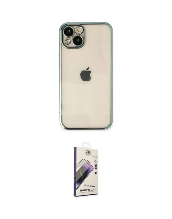 ieg™ iPhone 14 Kılıf Vadi Minimal - Siyah Bilvis 3D Mat Cam Ekran Koruyucu