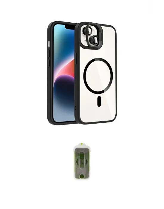 ieg™ iPhone 14 Kılıf Yadigar Asil Koleksiyonu - Siyah Joko Magic 5D Hayalet Cam