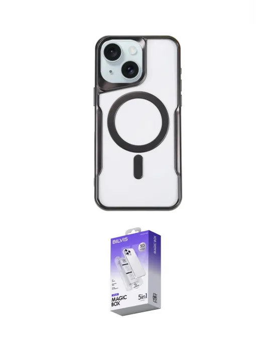 ieg™ iPhone 14 Kılıf Yadigar Klasik Özel Seri - Siyah Bilvis 5in1 3D Magic Cam Ekran Koruyucu
